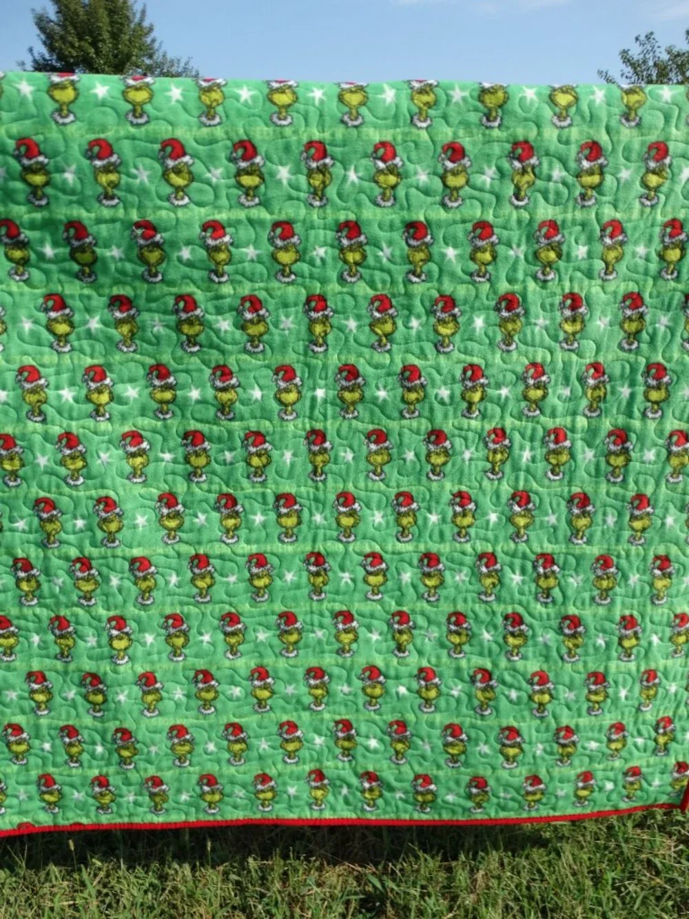 Handmade Quilt How the Grinch Stole Christmas finished quilt